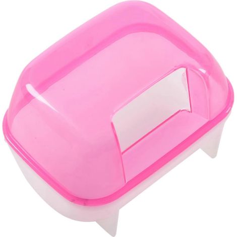 Bac à sable rose et blanc pour petits hamsters, cage de bain, 10 x 7 x 7 cm (1/5)