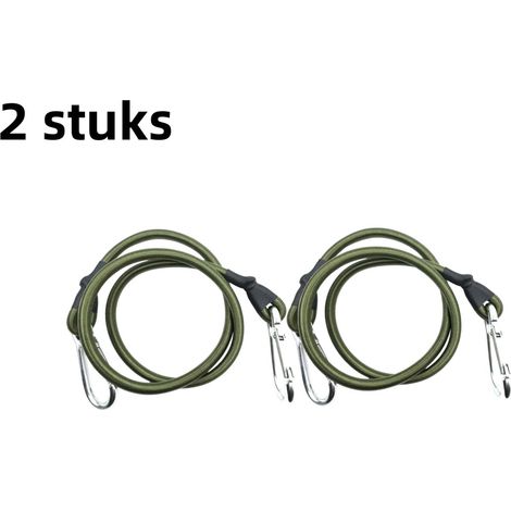 Lot de 2 boucles élastiques pour alpinisme et activités de plein air avec cordon de 8 mm pour bagages et tentes vert armée (1/5)