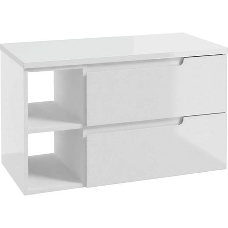 kielle Oudee - Mueble con encimera debajo del fregadero 90x50x45 cm, versión derecha, blanco brillo 50002S92R0 (1/5)