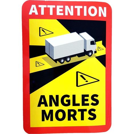 Lot de 3 stickers angles morts, autocollants camion pl (1/3)