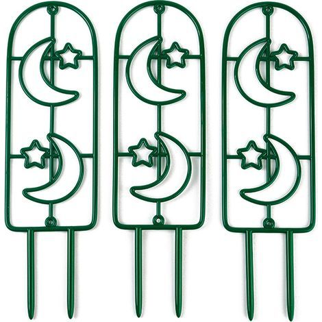 Lot de 10 supports pour plantes grimpantes — Treillis adaptés à la Stephania erecta — Structures grimpantes en forme de croissant — Piquets en fer — 35 x 10 cm (1/5)