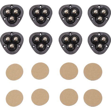 8 Roulettes Adhésives Miniatures 360° Pivotantes en Acier Inoxydable, Installation Facile pour Électroménagers et Meubles (1/5)