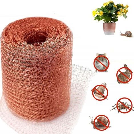 6m Anti-Escargot Fil De Cuivre Filet - Ravageur & Rongeur Filet - Grillage en cuivre anti-escargots - Maille Exquis Cuivre - Clôture anti-escargots (1/4)