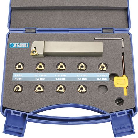 Kit utensile per tornio FERVI KISER25 filettatura per esterno (1/3)