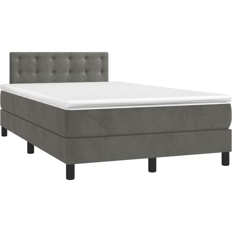 Maison Exclusive - Cama box spring con colchón terciopelo gris os (1/5)