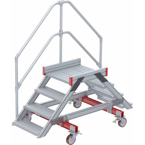 Euroline 512 mobiler Überstieg 45° Stufenausführung Alu gerieft Stufenbreite 600mm 4 Stufen
