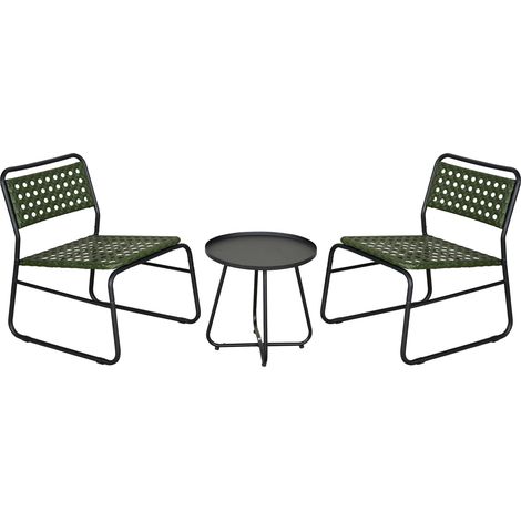 Set da bistrot con tavolino e 2 sedie verde e nero 030009407