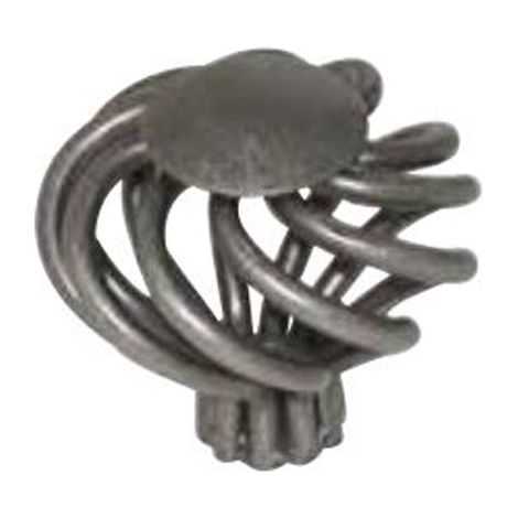 Cadap Pulsante Palla Piatto Ferro Antico 38 mm Acciaio