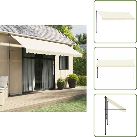Auvent de balcon - vidaXL Auvent rétractable crème 400x150 m tissu et acier - Auvent de fenêtre (1/5)