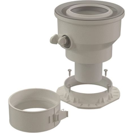 Ubbink – Raccord fumisterie Ø60/100mm – Avec prise de mesure et bride – Pour espaces confinés – Clamp inclus