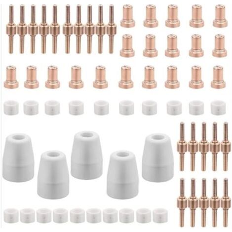 65 Pièces PT31 Consommables Plasma Decoupeur Plasma Parkside Cut 30 40 50 Consommables de Découpeuse Plasma Accessoire Decoupeur Plasma Electrode Tip Buse