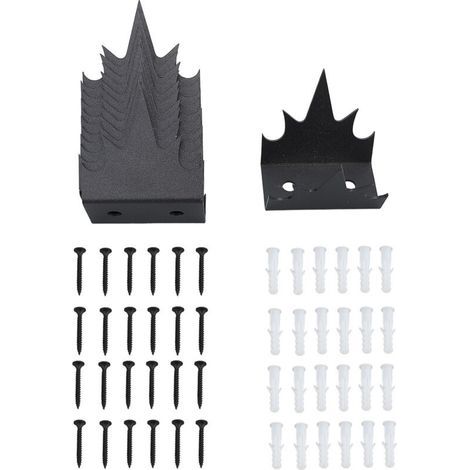 Pointes de clture de sécurité en fer, 12 pièces, Anti-intrusion, deux couches de revêtement antirouille, pointes de clture Anti-vol pour la maison (1/5)
