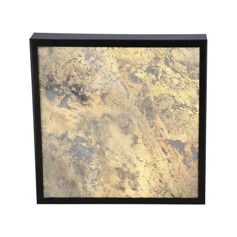 Plafonnier carré noir, placage pierre blanc LED 28W