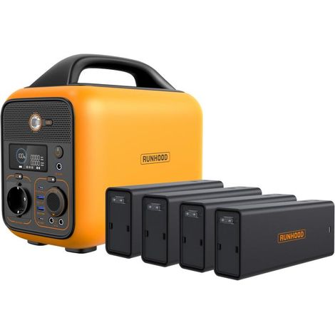Estación Batería Portátil Runhood Rallye 600 1296Wh con 4 Módulos Intercambiables Naranja,Negro IluminaShop
