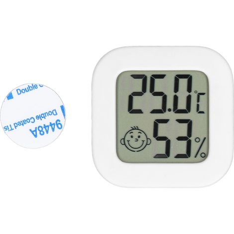 Thermometer, Hygrometer, Temperaturanzeige mit digitaler LCD-Anzeige und eingebauter Batterie.