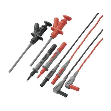 VOLTCRAFT MS-6 Set de cordons de mesure de sécurité Banane mâle 4 mm pointe de test 1.20 m noir, rouge 1 set (1/4)
