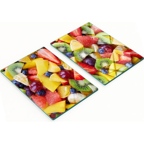 Tablas de cristal multifuncionales decorativas para cortar fruta, 2 x 40 x 52 cm, ideales para la cocina.
