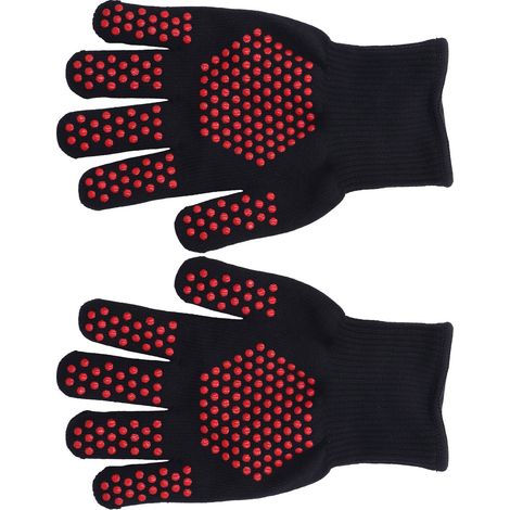 Hitzebeständige Handschuhe, 25 cm, separate Finger, hitzebeständige Handschuhe, Kochwerkzeug für Grillen und Schweißen (1/5)