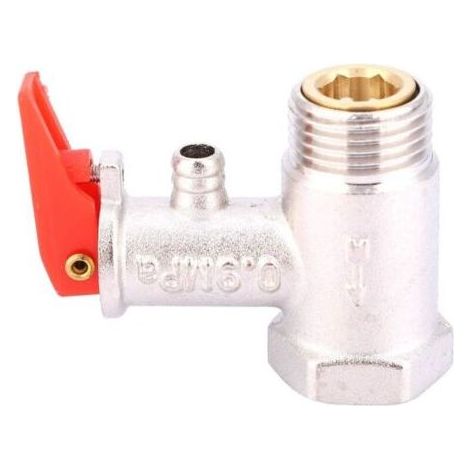 1 pièce. Soupape de sécurité pour chauffe-eau, régulateur de pression limiteur, laiton nickelé, 0,9 MPa, raccord fileté G 1/2. (1/4)