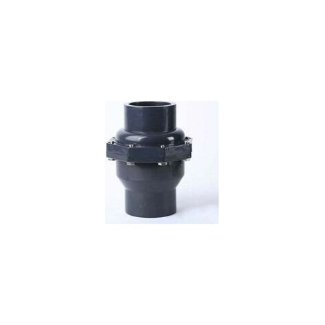 Válvula de retención de PVC con doble conexión para tuberías de presión métricas (DN25 Φ32 mm) - Crezuo (1/4)