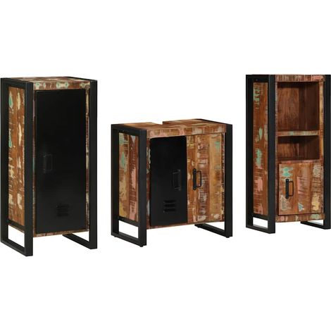 Maison Exclusive - Badezimmermöbel-Set mit Regal 3 pcs Massives u