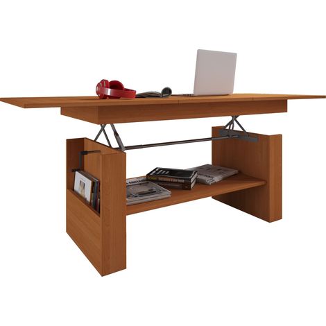 Mesa de café de madera Kobila altura ajustable 52x115x58 - VCM