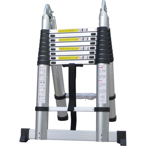 Varan Motors - DLT709B Scala telescopica in alluminio con 18 gradini e lunghezza massima 560cm (1/7)