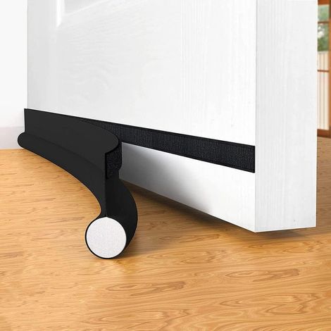 Bas de porte unilatéral 96 cm – Joint auto-adhésif en cuir PU et mousse PE – Protection contre courants d'air, bruit et poussière (1/5)