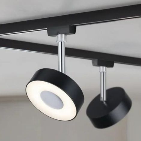 Paulmann 955.89 URail LED Schienenspot Circle 160lm 5W 3000K dimmbar 230V Schwarz matt (1/5)