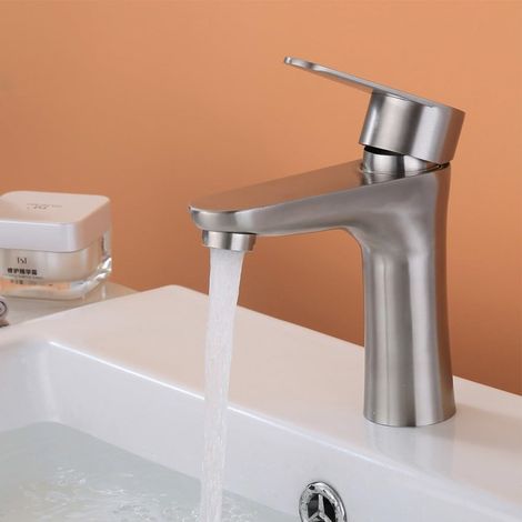 Mitigeur d'évier, inox, monocommande, eau froide, pour évier (1/5)