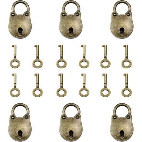 6 Pezzi Mini Lucchetto con Orsetto Piccolo Lucchetto Returned in Lega di Zinco con 6 Chiavi Adatto per Scatola di Legno Custodia in Legno Portagioie e Valigia Ecc (1/5)