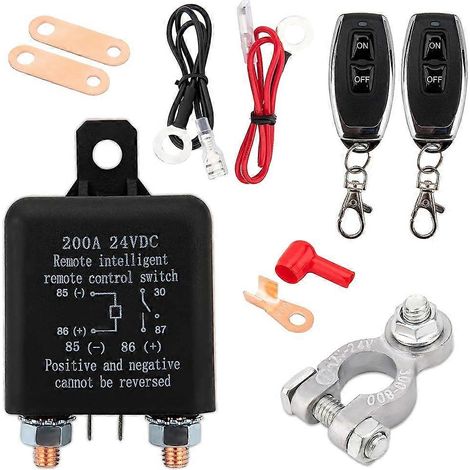 Fernabschaltschalter für Batterie, Fernschalter für LKW/PKW, Diebstahlsicherung, 24V 200A ferngesteuerter Batterieschalter (1/5)