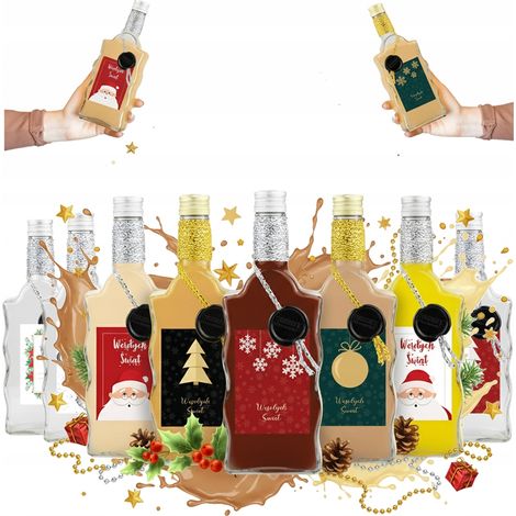 10 Weihnachtsflaschen OZDOBNA WAVE 500ml für Weintinkturen 0,5l als Geschenk (1/5)