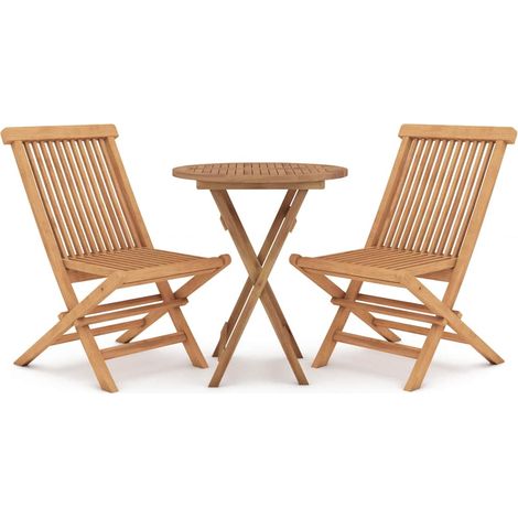 Maison Exclusive - 3-tlg. Garten-Essgruppe Massivholz Teak