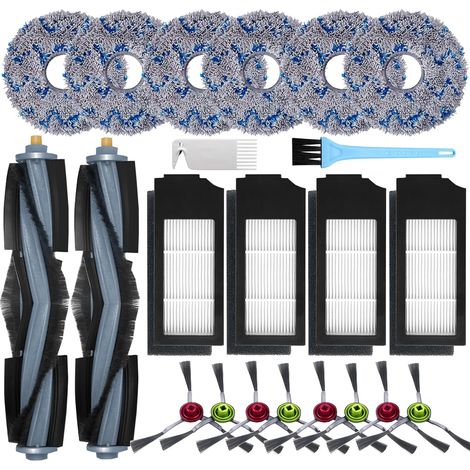 Accessoires pour Ecovacs Deebot X1 Omni / X1 e Omni / X1 Turbo Aspirateur, 2 Brosse principale, 8 Brosses Latérales, 6 Serpillière, 4 Filtres, 2 Brosse de Nettoyage (1/5)