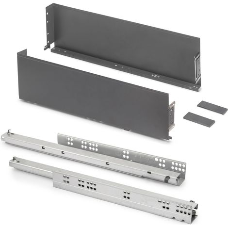 Emuca Cassetto esterno Simplex 25 kg, altezza 159 mm, profondità 490 mm, Acciaio, Grigio antracite