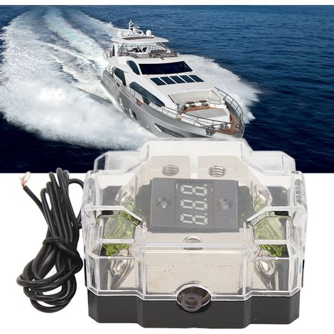 Porte-fusible 100A pour voitures, yachts et systèmes audio - Boîte à fusibles transparente avec affichage numérique (une ou deux prises) (1/5)