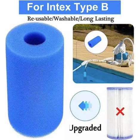 Poolfilterschwamm, TYP B, blau, wiederverwendbare und waschbare Bio-Schaumstoff-Schwammsäule. (1/5)
