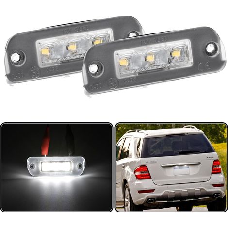 Feu de Plaque Immatriculation LED pour W164 GL X164 R W251 Lot de 2 Éclairage Plaque d'immatriculation Auto Blanc Canbus Sans Erreur Plug (1/5)