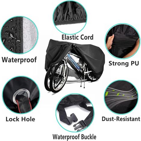 Funda para 2 o 3 bicicletas, impermeable y equipada con un orificio para candado, compatible con bicicletas de montaña, de carretera y eléctricas. (1/4)