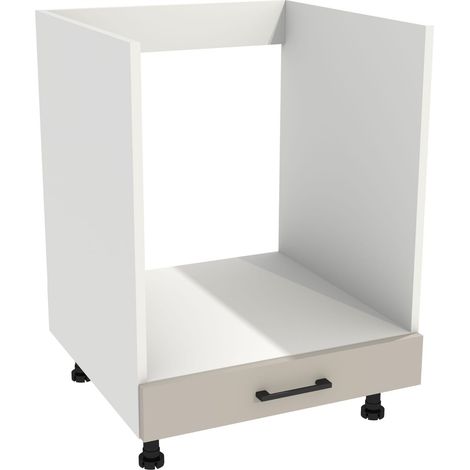 Mueble bajo de cocina para horno 60 Capri, cuerpo blanco, frontal color cachemir mate (1/3)