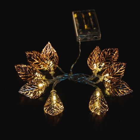 Ghirlanda Led 8 Foglie Color Rame