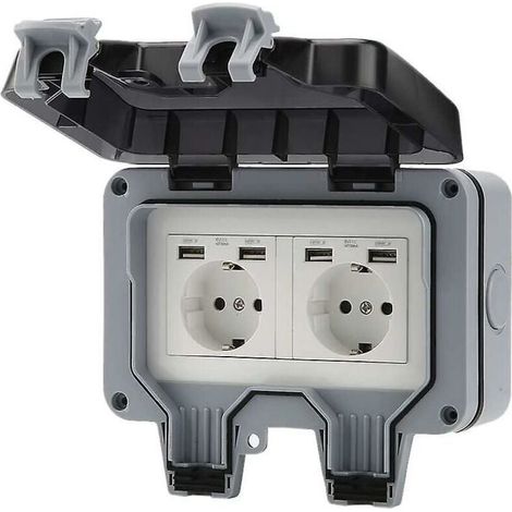 Prise de jardin, prise extérieure 16A, USB, prise murale, étanche à la pluie, prise de charge (1/3)
