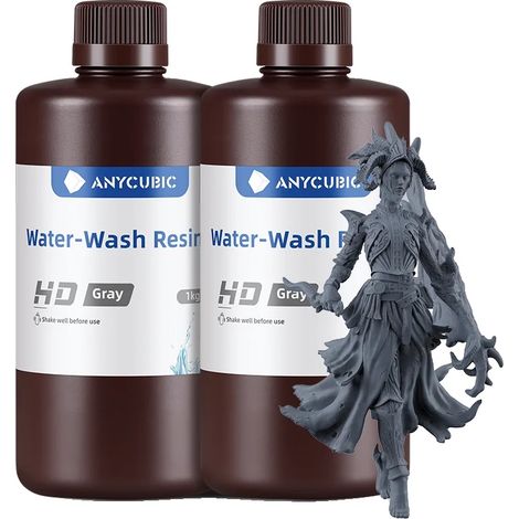 Resina lavable con agua, de baja viscosidad, fácil de limpiar, gris HD, 2 kg. (1/2)