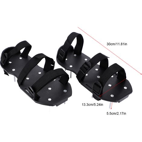 1 paire de sandales aérateur de pelouse, chaussures à crampons robustes pour gazon avec boucle en plastique, outil de jardinage (1/5)