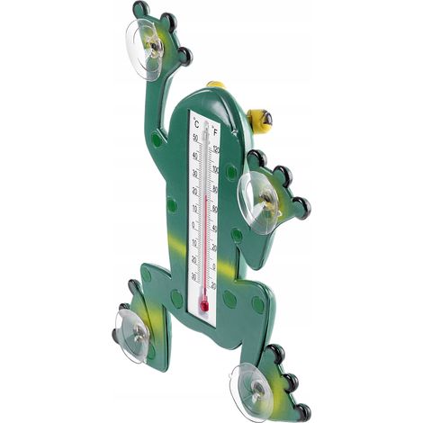 KADAX Froschthermometer, Thermometer mit Saugnäpfen, witterungsbeständiger Fensterthermometer für Au