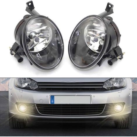 Faros antiniebla para VW Golf 6 Cabriolet Plus Eos Tiguan Beetle Caddy 3 Jetta Touran Seat Alhambra, 1 par con lente transparente