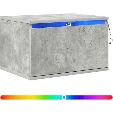 Maison Exclusive - Wand-Nachttisch mit LED-Leuchten Betongrau
