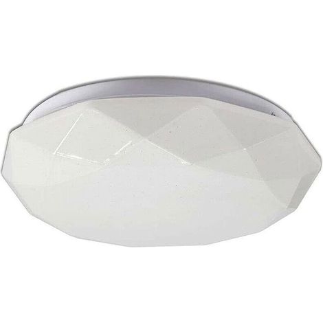 Plafoniera da soffitto 48 led 24 watt smd 5730 bianca con scocca lavorata e punti trasparenti luce calda 3000k (1/5)