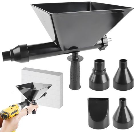 Mortar Gun Electric Mortar Gun with 4 Nozzles Nylon Mortar Press Mortar Gun Mortar Seal Gun Funnel Shape Sealing Tool Metal Mixer Rod for Seals (1/5)
